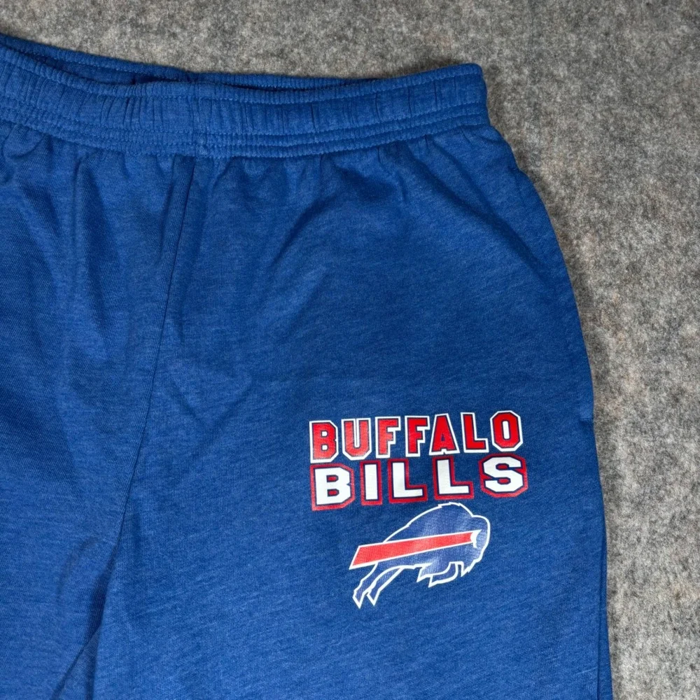 Buffalo Bills NFL Sweatpants‎ Mens M Blue Heathered Lounge Pants Drawstring